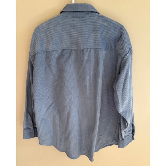 Cotton On NWT Lightweight Minimalist Preppy Corduroy Shacket Blue Size Medium - Picture 6 of 14